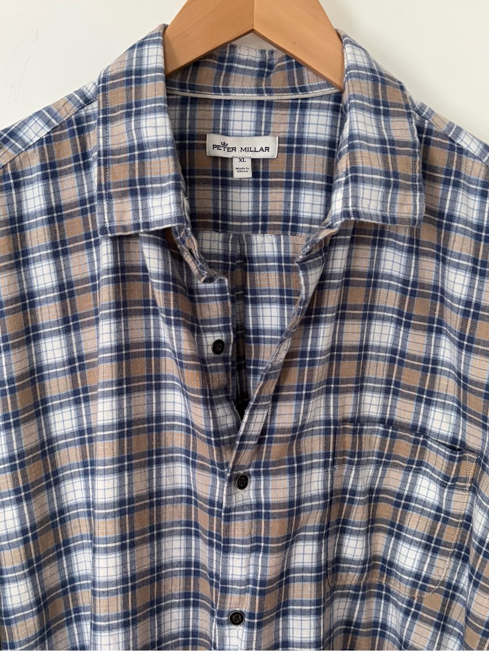 Peter Millar Men’s Size XL Long Sleeve Plaid Button Down Shirt